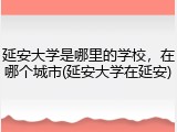 延安大学是哪里的学校，在哪个城市(延安大学在延安)