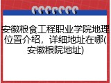 安徽粮食工程职业学院地理位置介绍，详细地址在哪(安徽粮院地址)