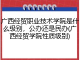 广西经贸职业技术学院是什么级别，公办还是民办(广西经贸学院性质级别)