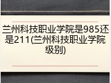 兰州科技职业学院是985还是211(兰州科技职业学院级别)