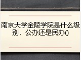 南京大学金陵学院是什么级别，公办还是民办