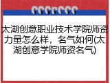 太湖创意职业技术学院师资力量怎么样，名气如何(太湖创意学院师资名气)