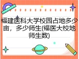 福建医科大学校园占地多少亩，多少师生(福医大校地师生数)