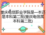 重庆电信职业学院是一本还是本科第二批(重庆电信属本科第二批)