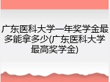 广东医科大学一年奖学金最多能拿多少(广东医科大学最高奖学金)