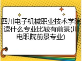 四川电子机械职业技术学院读什么专业比较有前景(川电职院前景专业)