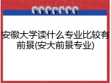 安徽大学读什么专业比较有前景(安大前景专业)