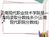 云南现代职业技术学院是一本吗录取分数线多少(云南现代职院分数线)