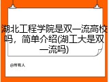 湖北工程学院是双一流高校吗，简单介绍(湖工大是双一流吗)