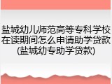 盐城幼儿师范高等专科学校在读期间怎么申请助学贷款(盐城幼专助学贷款)