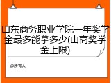 山东商务职业学院一年奖学金最多能拿多少(山商奖学金上限)