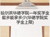 哈尔滨华德学院一年奖学金最多能拿多少(华德学院奖学金上限)