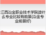 江西冶金职业技术学院读什么专业比较有前景(冶金专业前景好)