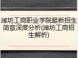 潍坊工商职业学院最新招生简章深度分析(潍坊工商招生解析)