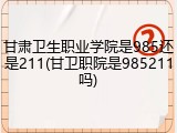 甘肃卫生职业学院是985还是211(甘卫职院是985211吗)