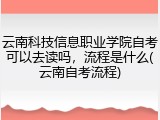 云南科技信息职业学院自考可以去读吗，流程是什么(云南自考流程)