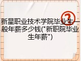 新星职业技术学院毕业生一般年薪多少钱("新职院毕业生年薪")