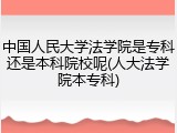 中国人民大学法学院是专科还是本科院校呢(人大法学院本专科)