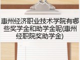 惠州经济职业技术学院有哪些奖学金和助学金呢(惠州经职院奖助学金)