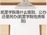 凯里学院是什么级别，公办还是民办(凯里学院性质级别)