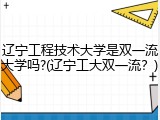 辽宁工程技术大学是双一流大学吗?(辽宁工大双一流？)