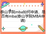 泰山学院mba如何申请，是否有mba(泰山学院MBA申请)