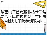陕西电子信息职业技术学院是否可以进校参观，有何限制(陕电职院参观限制)
