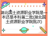 湖北国土资源职业学院是一本还是本科第二批(湖北国土资源职业学院批次)
