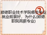 顺德职业技术学院哪些专业就业前景好，为什么(顺德职院高薪专业)