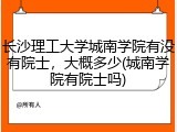 长沙理工大学城南学院有没有院士，大概多少(城南学院有院士吗)