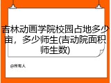 吉林动画学院校园占地多少亩，多少师生(吉动院面积师生数)