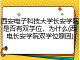 西安电子科技大学长安学院是否有双学位，为什么(西电长安学院双学位原因)