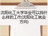 沈阳化工大学毕业可以找什么样的工作(沈阳化工就业方向)