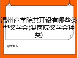 温州商学院共开设有哪些类型奖学金(温商院奖学金种类)