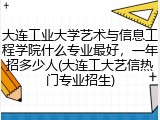 大连工业大学艺术与信息工程学院什么专业最好，一年招多少人(大连工大艺信热门专业招生)