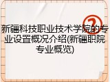 新疆科技职业技术学院的专业设置概况介绍(新疆职院专业概览)