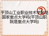 平顶山工业职业技术学院是国家重点大学吗(平顶山职院是重点大学吗)