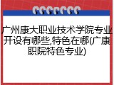 广州康大职业技术学院专业开设有哪些,特色在哪(广康职院特色专业)