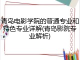 青岛电影学院的普通专业和特色专业详解(青岛影院专业解析)