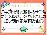 辽宁现代服务职业技术学院是什么级别，公办还是民办(辽宁现代服务职院性质)
