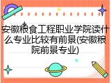 安徽粮食工程职业学院读什么专业比较有前景(安徽粮院前景专业)