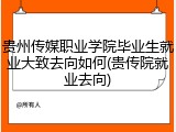 贵州传媒职业学院毕业生就业大致去向如何(贵传院就业去向)