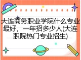 大连商务职业学院什么专业最好，一年招多少人(大连职院热门专业招生)