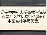 辽宁中医药大学杏林学院毕业是什么学历有何优势(辽中医杏林学历优势)