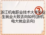 浙江机电职业技术大学毕业生就业大致去向如何(浙机电大就业去向)