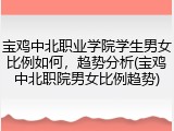 宝鸡中北职业学院学生男女比例如何，趋势分析(宝鸡中北职院男女比例趋势)