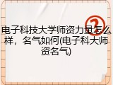 电子科技大学师资力量怎么样，名气如何(电子科大师资名气)