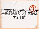 甘肃民族师范学院一年奖学金最多能拿多少(甘民院奖学金上限)