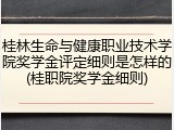 桂林生命与健康职业技术学院奖学金评定细则是怎样的(桂职院奖学金细则)