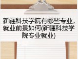 新疆科技学院有哪些专业，就业前景如何(新疆科技学院专业就业)